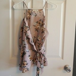 Purple floral tank top